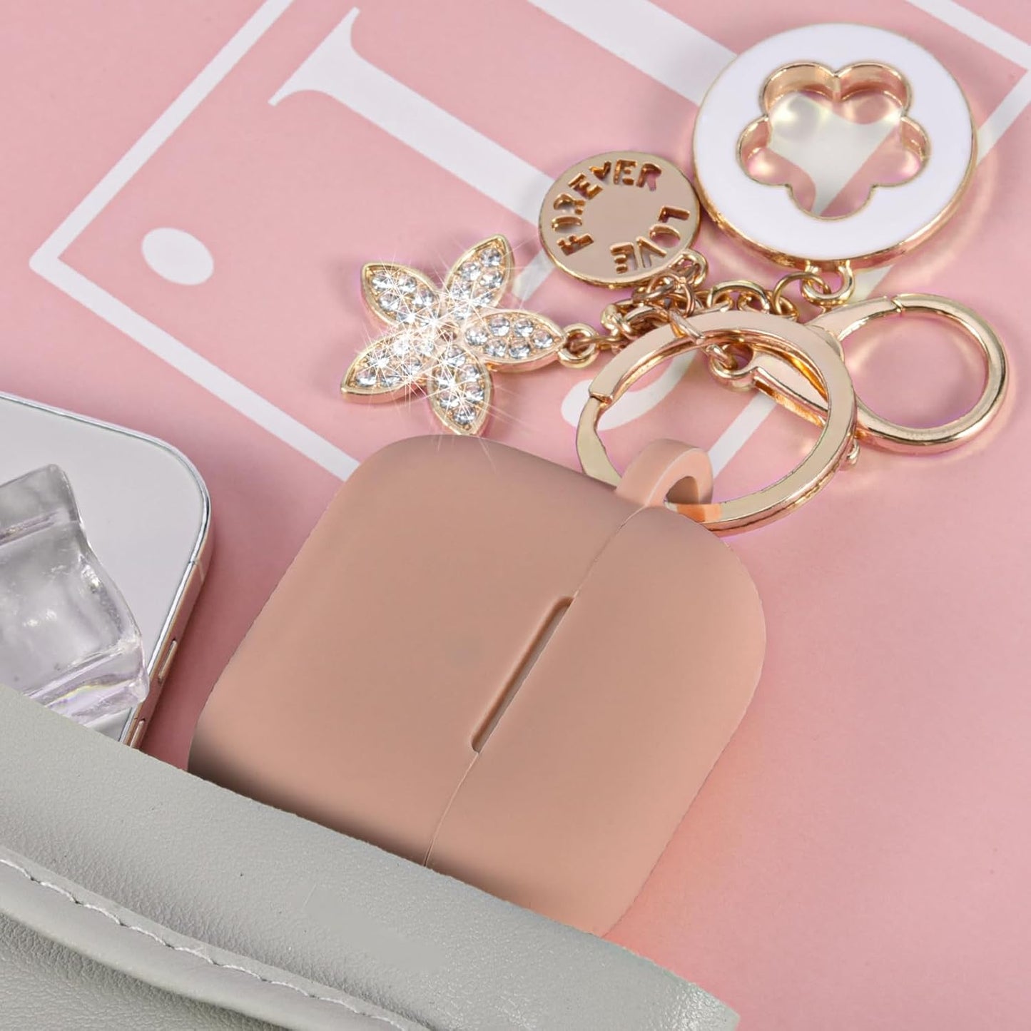 Case for Apple Airpods 4 - Airpods 4 Cases 2024 Cover Women Anti-Drop Silicone Ipods 4 Earbuds Wireless Accessorie Charging Cases Girl Bling Keychain for Airpod Ipods 4Th Generation