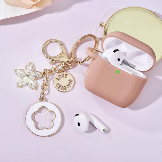 Case for Apple Airpods 4 -  Airpods 4 Cases 2024 Cover Women Anti-Drop Silicone Ipods 4 Earbuds Wireless Accessorie Charging Cases Girl Bling Keychain for Airpod Ipods 4Th Generation