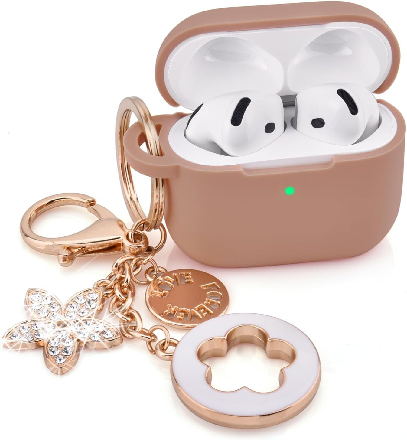 Case for Apple Airpods 4 -  Airpods 4 Cases 2024 Cover Women Anti-Drop Silicone Ipods 4 Earbuds Wireless Accessorie Charging Cases Girl Bling Keychain for Airpod Ipods 4Th Generation