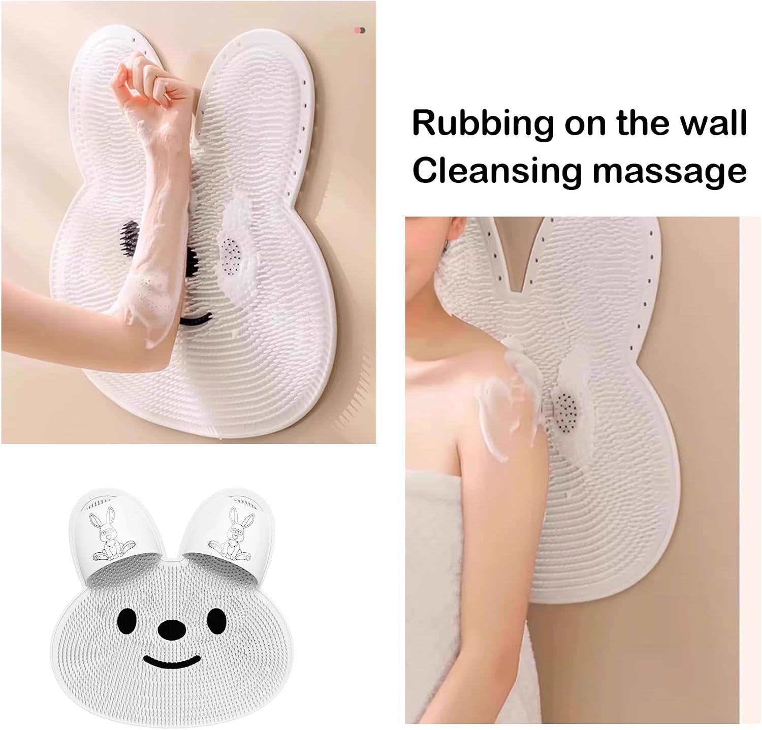 ,Shower Mats, Floor Mats, Can Be Used for Wall Pasting,Anti Slip Mat, Rabbit Mats (Grey)